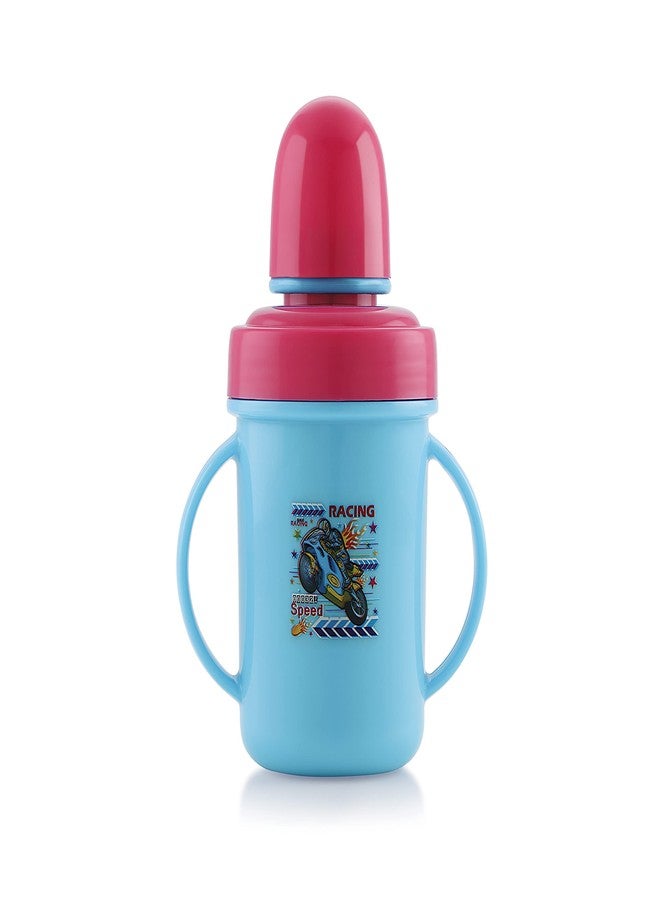 Zerya Hippo Baby Sipper Milk Bottle for Infant Toddler 250 ml, Anti-Spill Sippy Cup with Soft Silicone Nipple BPA Free, with Steel Inner (Sky Blue) - Image 4