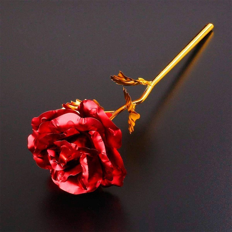 Saugat Traders Romantic Gift for Lover Golden Red Rose Flower Magnetic Kissing Couple Showpiece Girlfriend Boyfriend Valentines Day Combo - Image 4