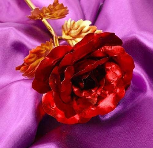 Saugat Traders Romantic Gift for Lover Golden Red Rose Flower Magnetic Kissing Couple Showpiece Girlfriend Boyfriend Valentines Day Combo - Image 5