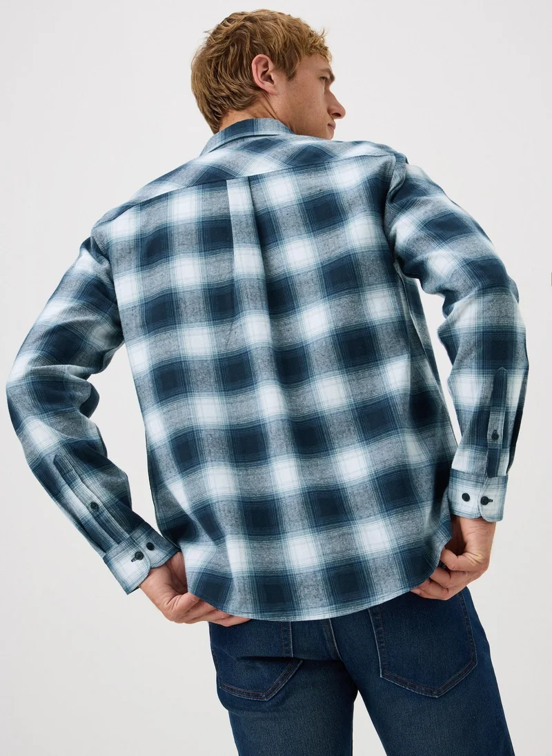 ماتلان Blue Checked Flannel Shirt