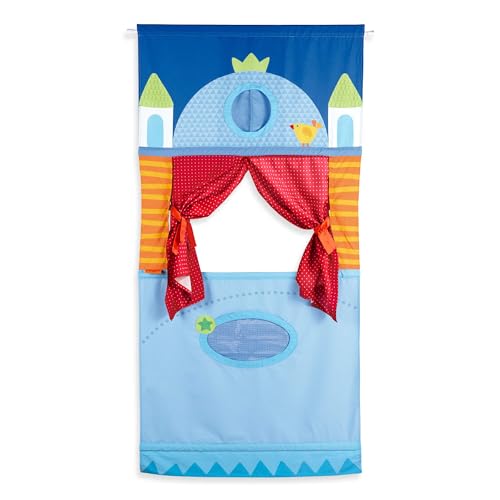 HABA Doorway Puppet Theater Space Saver with Adjustable Rod Ideal for Pretend Play Hand Puppets Educational Kids Activities Toys for Toddlers
