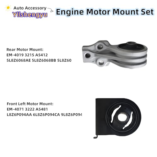 Yllshengyu 4PC Engine Motor Mount Kit for 2005-2012 Escape/Mazda Tribute/Mercury Mariner - Replaces A5446, A5481, A5412, A5441 - Image 4