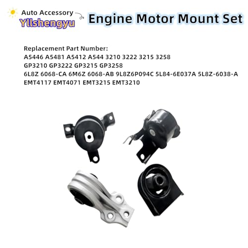 Yllshengyu 4PC Engine Motor Mount Kit for 2005-2012 Escape/Mazda Tribute/Mercury Mariner - Replaces A5446, A5481, A5412, A5441 - Image 3