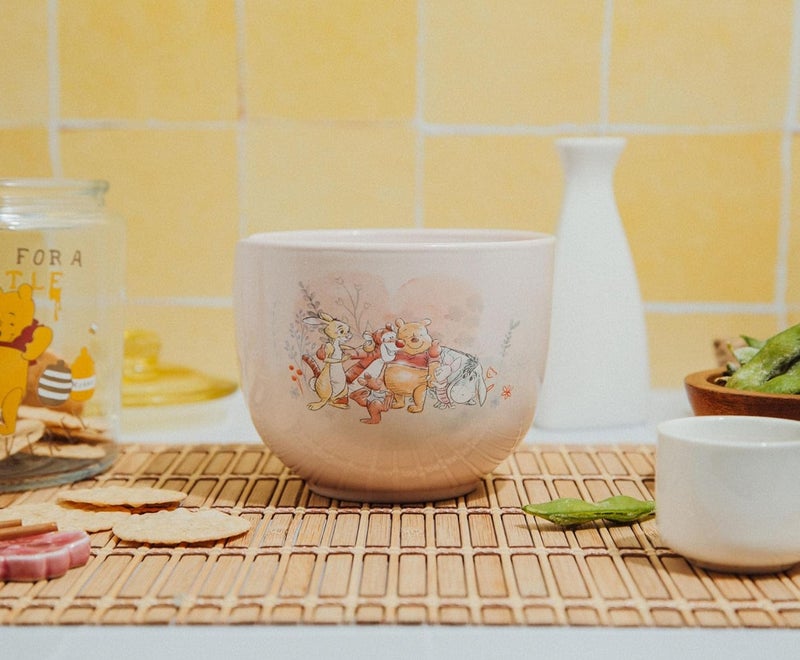 Silver Buffalo Disney Winnie the Pooh Featuring Piglet Eeyore Tigger Rabbit and Roo Group Hug Ceramic Ramen Noodle Rice Bowl with Chopsticks Microwave Safe 20 Ounces - Image 2