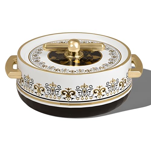 SELVEL Elegance Casserole | Advanced PU Insulation | Elegant Design Hot Pot | Hot Case Keeps Food Hot & Fresh for Hours | Serve Chapati, roti, Biryani and More (Royal Coral Black, 1200) - Image 1