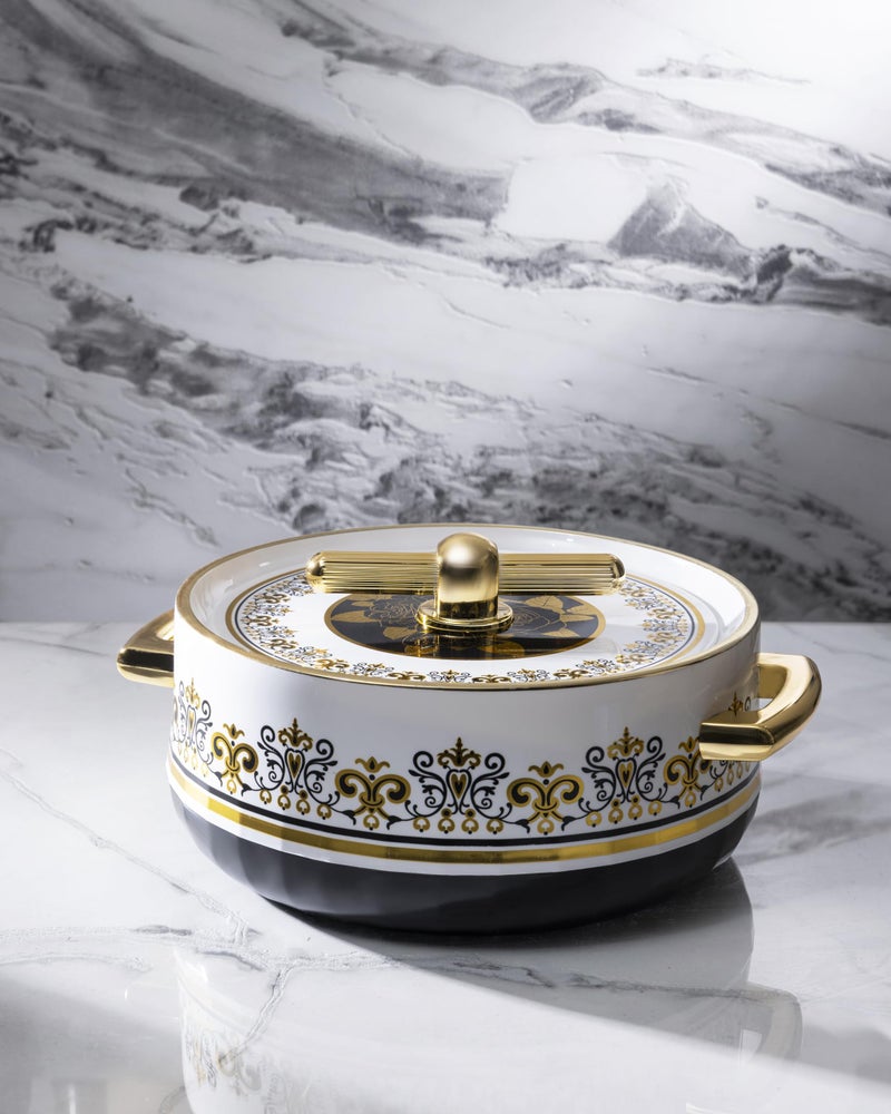 SELVEL Elegance Casserole | Advanced PU Insulation | Elegant Design Hot Pot | Hot Case Keeps Food Hot & Fresh for Hours | Serve Chapati, roti, Biryani and More (Royal Coral Black, 1200) - Image 3