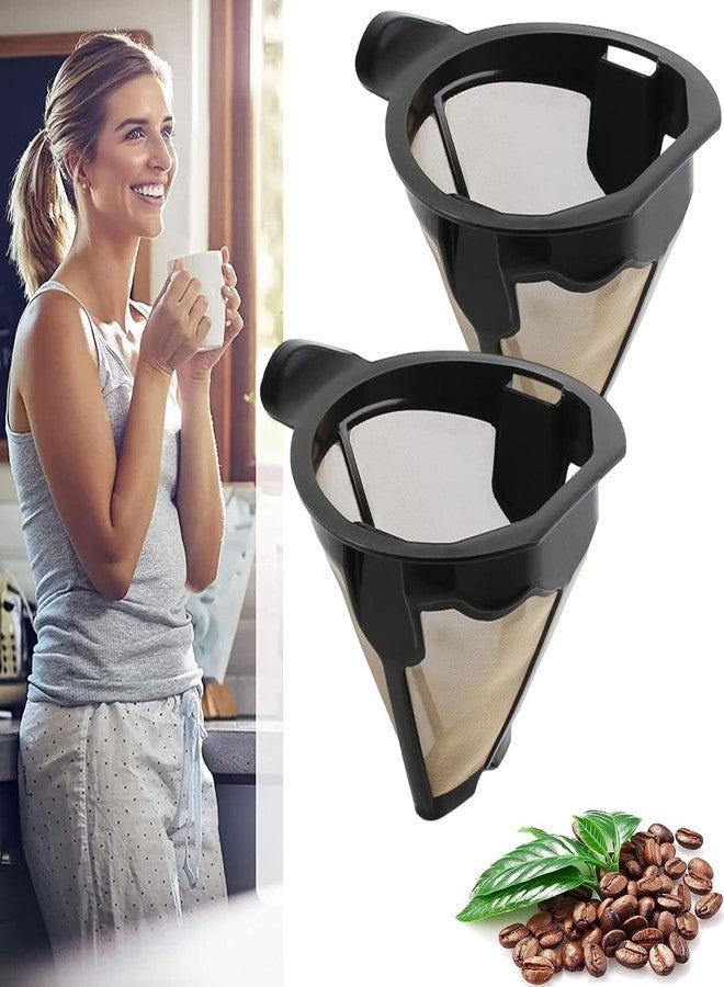 TQEONKL Reusable Coffee Filter Baskets 2PC, Cone Coffee Maker Filter Replacement Compatible with Ninja Coffee Maker CM305, CP301, CP307C,CM401, 8-12 Cup Coffee Permanent Filters for Cuisinart Coffee Maker - Image 1