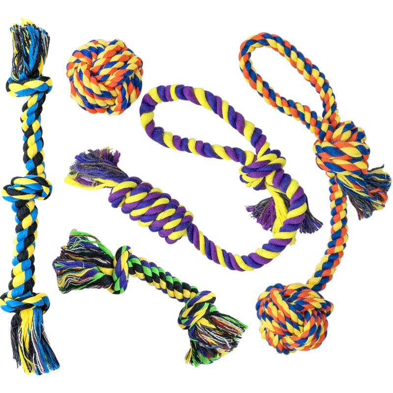SHARLOVY Puppy Teething Toys for Small Dogs 5 Pack Cotton Puppy Dog Rope Toy for Small Dogs Durable Dog Chew Toys for Aggressive Chewers Small Breed Interactive Tug of War Puppy Toys to Keep Them Busy - Image 2