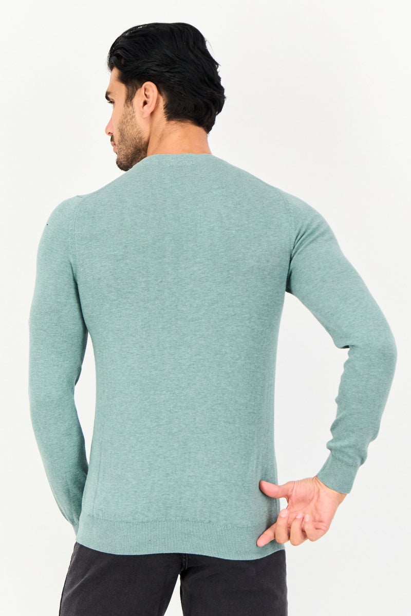 Celio سويت شيرت رجالي بأكمام طويلة على شكل حرف V، رمادي، - Image 3