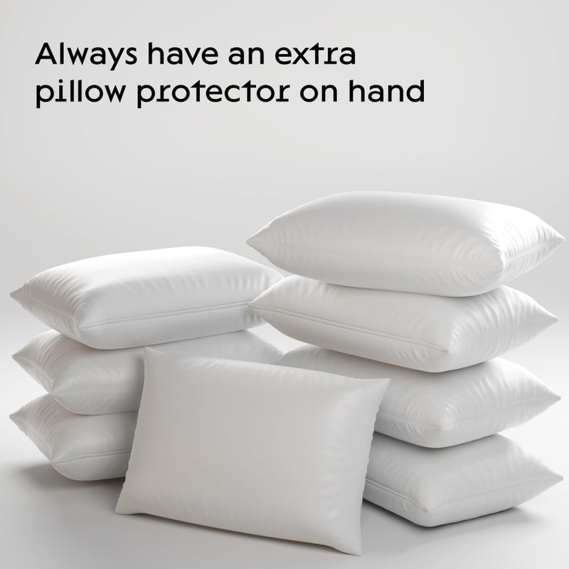 Niagara Sleep Solution Niagara 4 Pack Waterproof Pillow Protectors King 20x36 Inches Smooth Zipper Premium Encasement Covers Quiet Cases Set White - Image 2