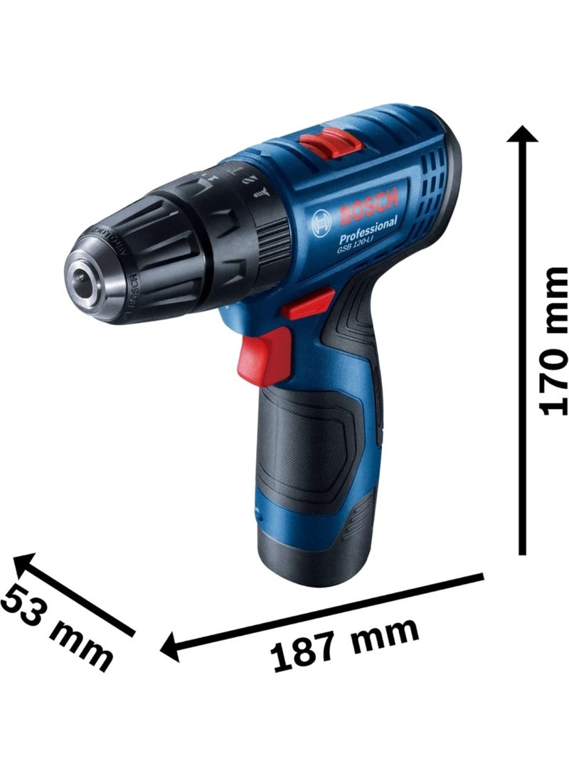 بوش شنيور  بوش 2 بطارية 10 مم 12 فولت 1.5 امبير ليثيوم ايون سرعات اتجاهين موديل GSB 120-LI - Image 2