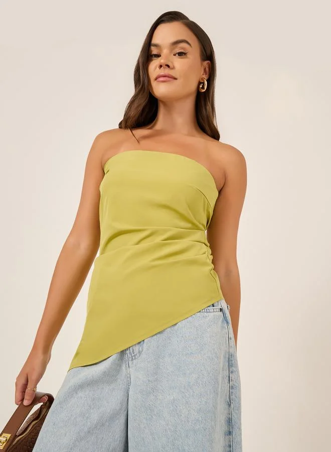 ستايلي Styli Bandeau Neck Asymmetric Hem Top