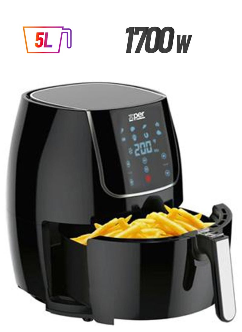 إكسبير - قلاية بدون زيت اكسبير 5 لتر 1700 واط شاشة لمس 8 برنامج XPAF-800B - Image 1
