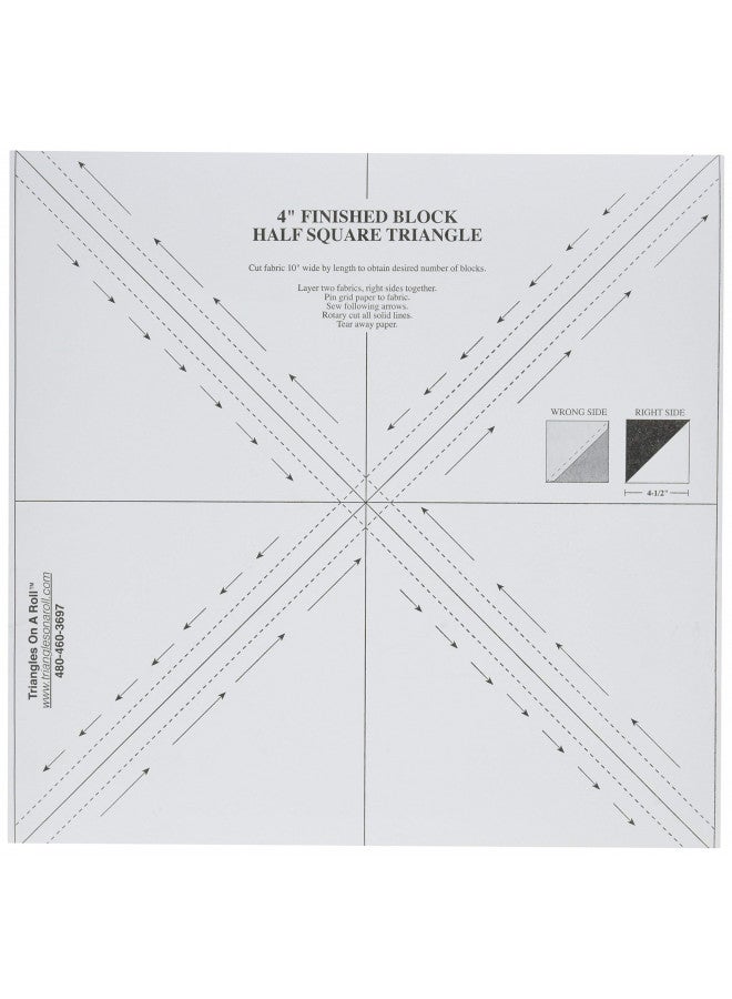 Triangles On A Roll 4in Half Square 50ft Template, 4" - Image 1