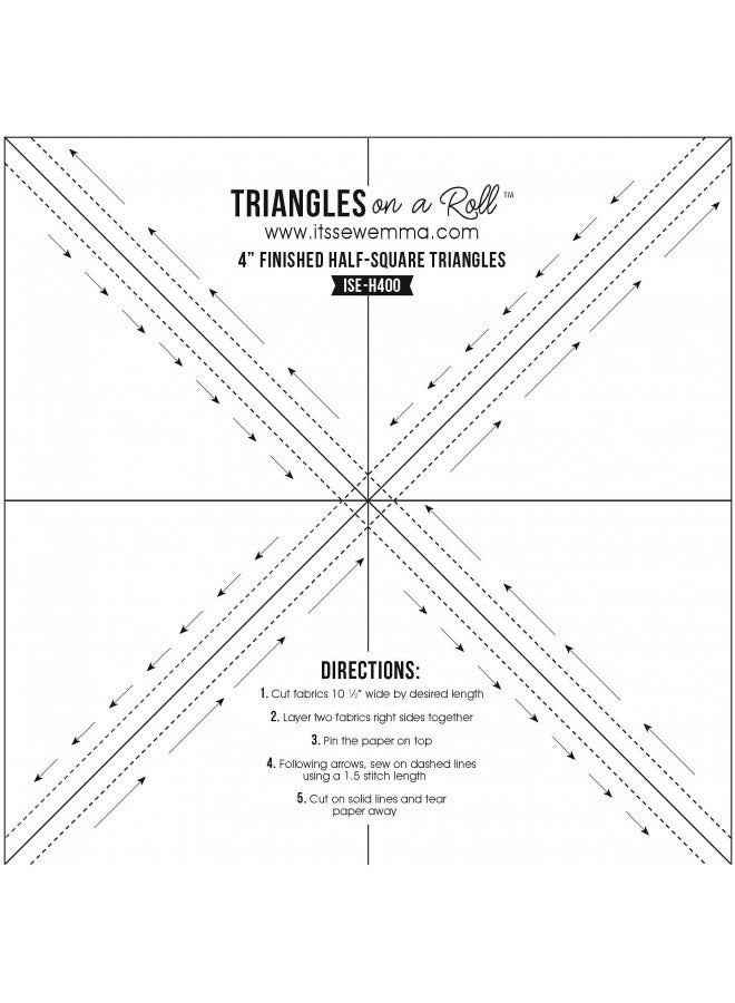 Triangles On A Roll 4in Half Square 50ft Template, 4" - Image 2