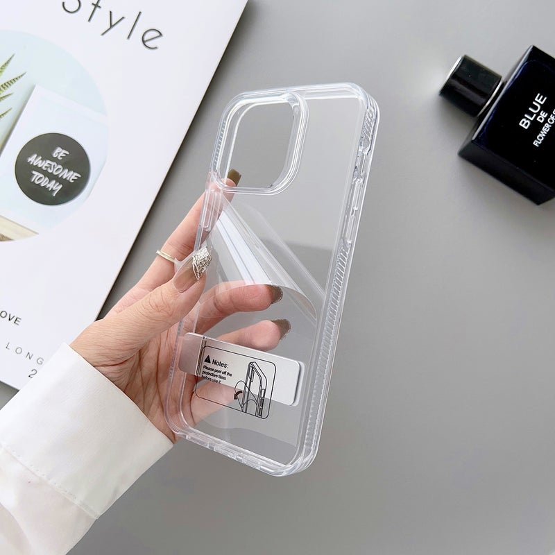 HuHa Case Cover For iPhone 14 Plus High Transparent Holder Phone Case(White) - Image 3