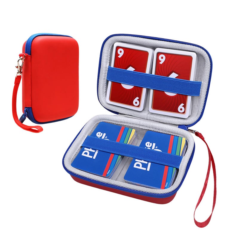 XANAD Cards Case Compatible with PokemonSkip BoUNOPlaying Card GamePhase 10 Card GameFive Crowns Card GamePM TCG Trading Cards Red