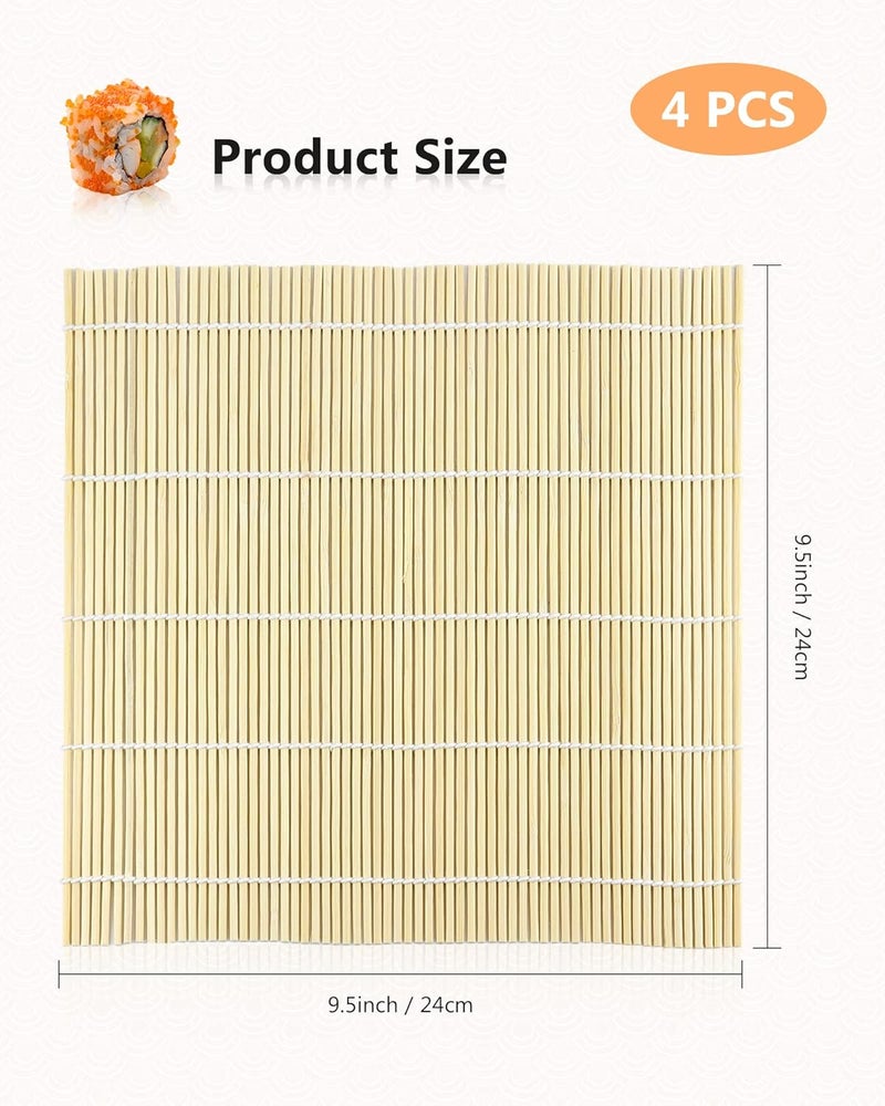 JIALEEY Bamboo Sushi Rolling Mat 95x95 Inch 4 PCS Set - Image 2