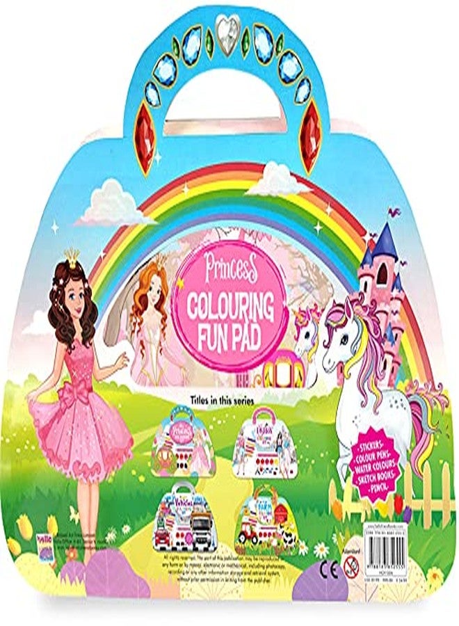 BRIJBASI Princess Colouring Art Book Kit for Girls Kids with 8 Stickers Sheet, 32-Page Book, Watercolor Set & Brush, 10 Color Pens - Ages 3+ Years - Image 4