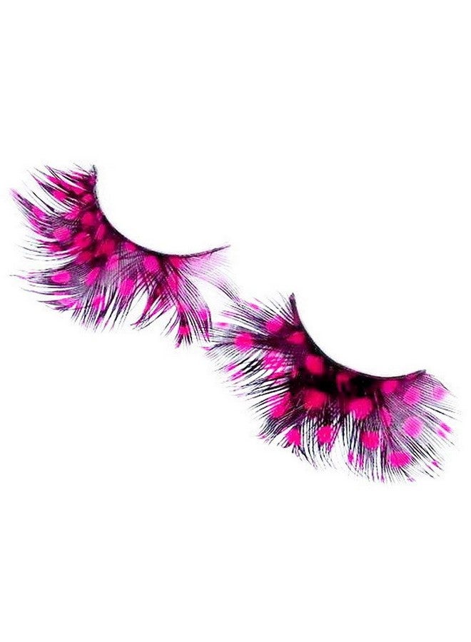 Dorisue Feather Eyelashes Pink Eyelashes With Peacock Butterfly Long Halloween Eyelashes Custome Barbie - Image 4
