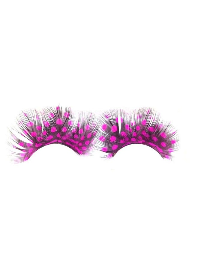 Dorisue Feather Eyelashes Pink Eyelashes With Peacock Butterfly Long Halloween Eyelashes Custome Barbie - Image 5