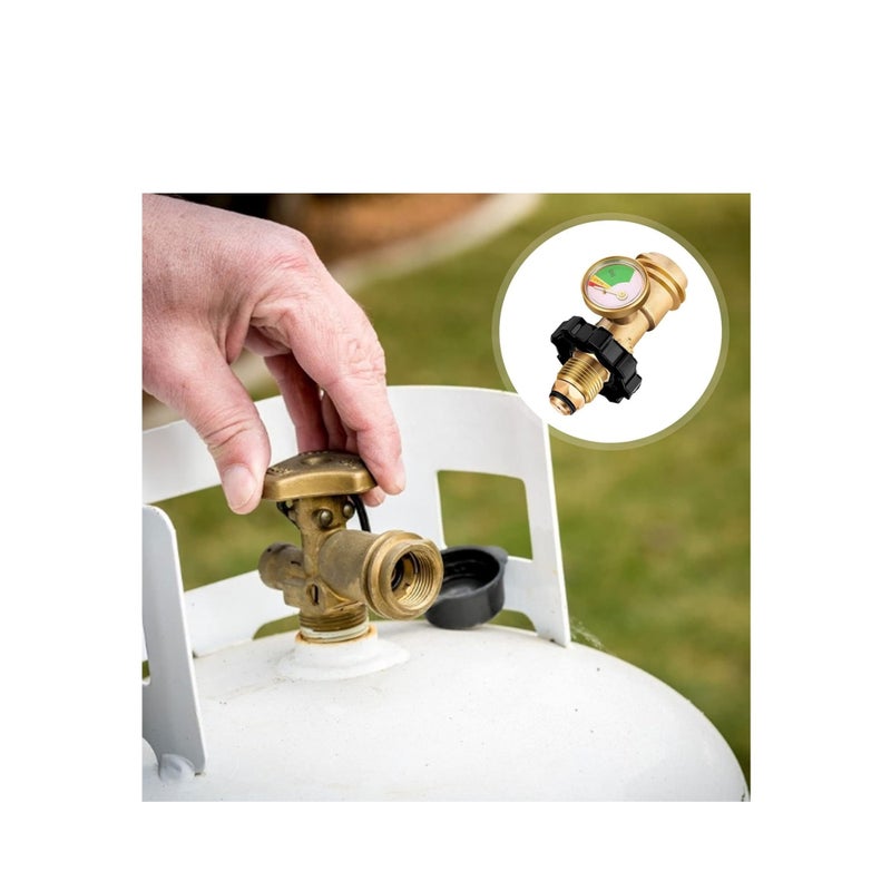 Barakah Pol Propane Gas Meter Tank Built-In Leak Detector, Suitable for Propane Tank Gas Cylinder Pol Pressure Gauge Connector Gas Tank Interface Copper Fittings - Image 2