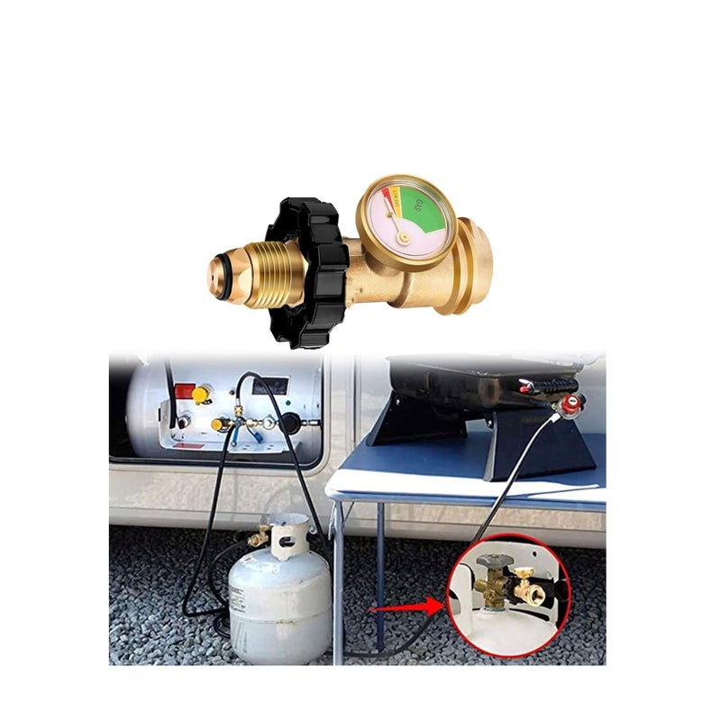 Barakah Pol Propane Gas Meter Tank Built-In Leak Detector, Suitable for Propane Tank Gas Cylinder Pol Pressure Gauge Connector Gas Tank Interface Copper Fittings - Image 1