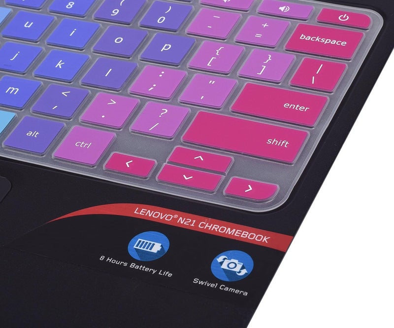 CaseBuy Colorful Lenovo Chromebook Keyboard Cover for Lenovo Chromebook Flex 3 11 / Lenovo Chromebook C330 11.6 /Chromebook 100e 300e 500e N20 N21 N22 N23 11.6/Chromebook N42 N42-20 14 inch, Rainbow - Image 4