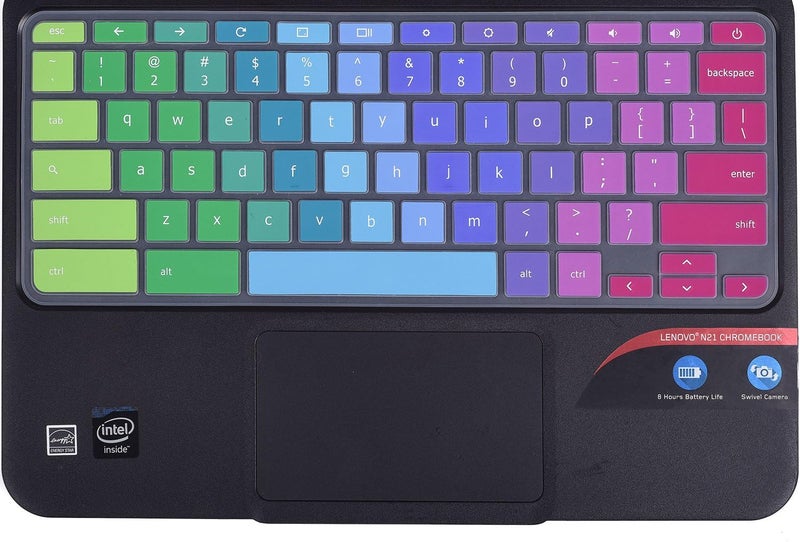 CaseBuy Colorful Lenovo Chromebook Keyboard Cover for Lenovo Chromebook Flex 3 11 / Lenovo Chromebook C330 11.6 /Chromebook 100e 300e 500e N20 N21 N22 N23 11.6/Chromebook N42 N42-20 14 inch, Rainbow - Image 5