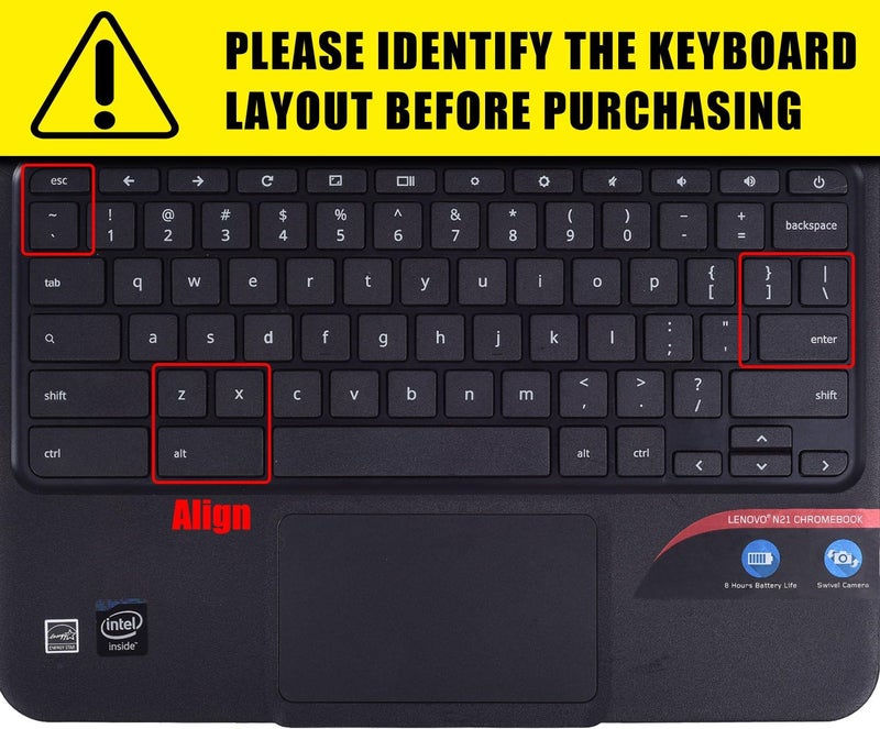 CaseBuy Colorful Lenovo Chromebook Keyboard Cover for Lenovo Chromebook Flex 3 11 / Lenovo Chromebook C330 11.6 /Chromebook 100e 300e 500e N20 N21 N22 N23 11.6/Chromebook N42 N42-20 14 inch, Rainbow - Image 2