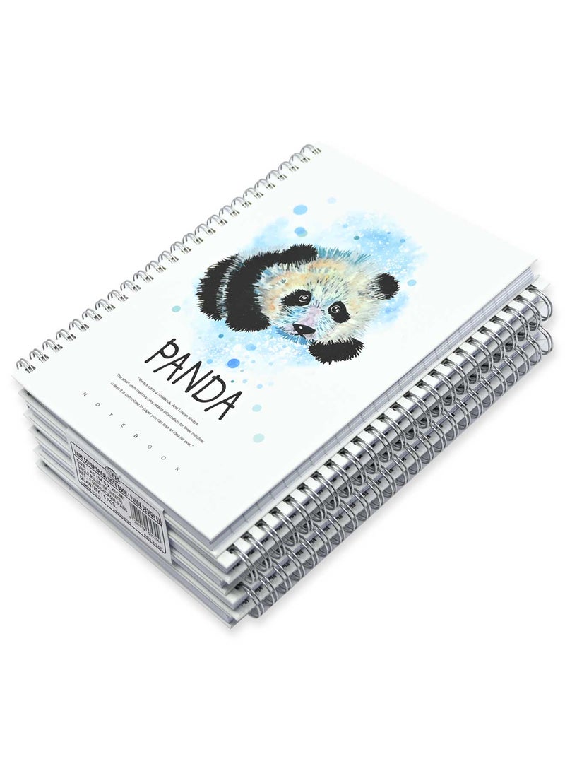 FIS مجموعة FIS من 5 دفاتر ملاحظات ذات غلاف صلب حلزوني، 96 ورقة تصميم باندا A5 6 -FSNBSHCA596-PAN6 - Image 3