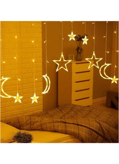بيوينتي LED Moon String Light Bedroom Decoration Curtain LED String Light  Lights Decoration Ramadan Decorative with 8 modes waterproof for indoor and outdoor decoration Warm White  - Image 1