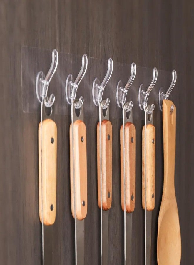 BKQPTL 3 PCS Wall Hanger Hooks for Cloth Hanger for Wall Strong Self Adhesive Magic Sticker for Kitchen Hangers and Hooks, Home, Bathroom, Bedroom, Door Sticker Hooks for Walls (6 Hook Strip) - Image 5