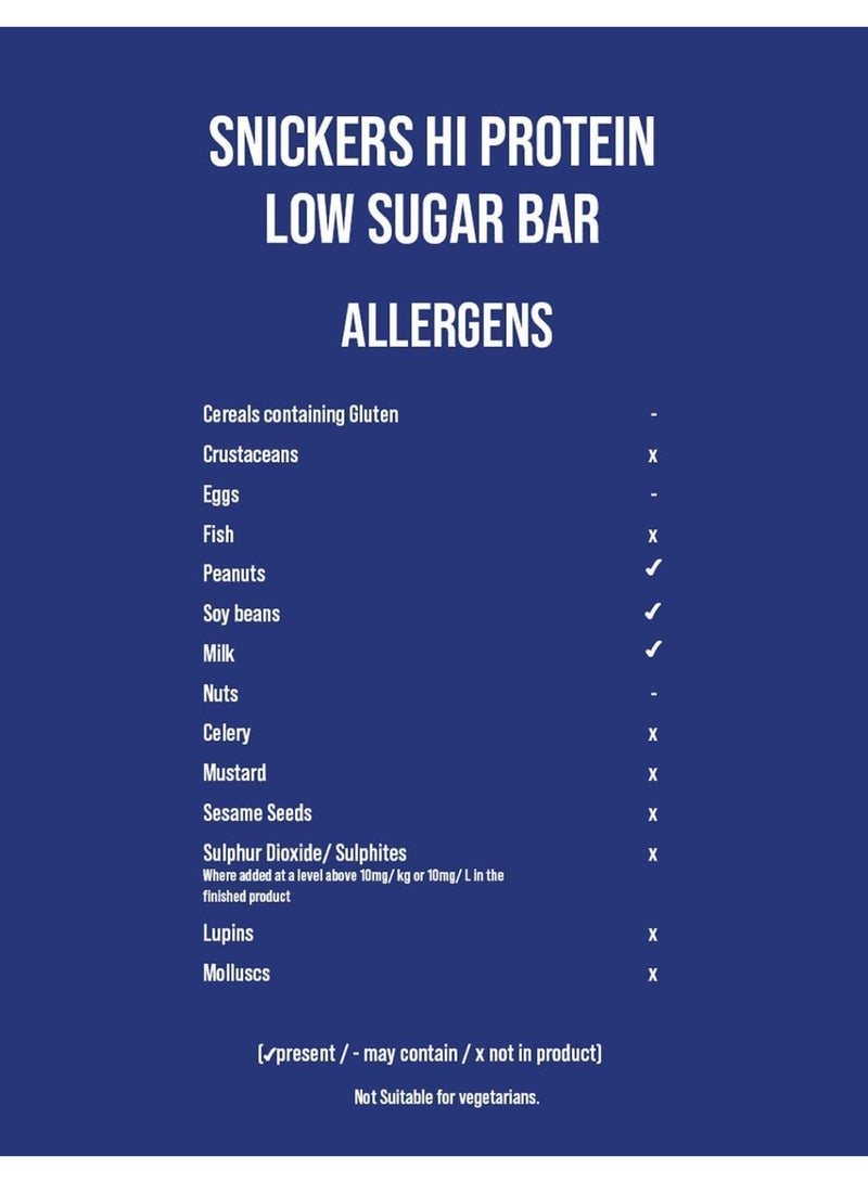 سنيكرز هاي بروتين قليل السكر بنكهة الشوكولاتة – 20 جم بروتين لكل قطعة (علبة 12 قطعة) - Image 4