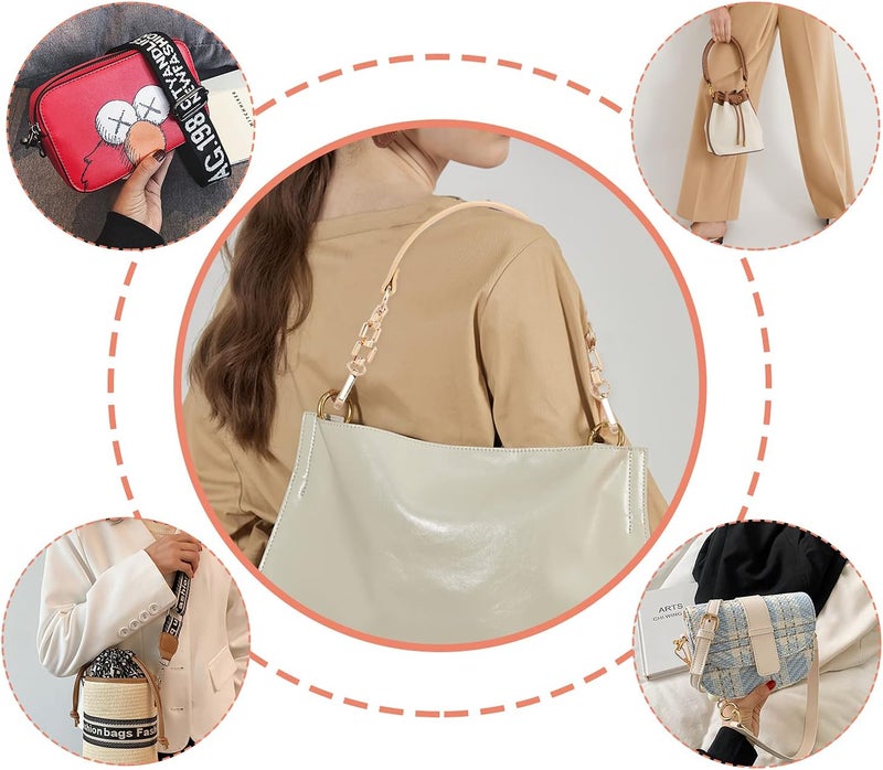 cheekyglo Purse Chain Handle 23 Inch PU Leather Replacement Chain Handbag Shoulder Strap with Alloy Swivel Clasps Bag Chain Accessory for Shoulder Bag Clutch Wallet Tote Briefcase(Light Brown) Light Brown - Image 5