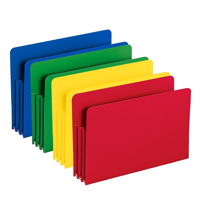 Smead Poly File Pocket, Straight-Cut Tab, 3-1/2" Expansion, Legal Size, Assorted Colors (73550) - Image 3
