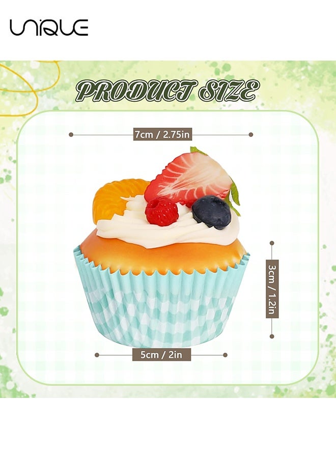 Unique 100Pcs Plaid Cupcake Liners - 4 Colors - Disposable Paper Cupcake Liners - Food Grade Baking Cups - Suitable for Baking, Desserts, Pastries, Weddings, Birthdays, Party Supplies - 7 x 5 x 3 cm - Image 2