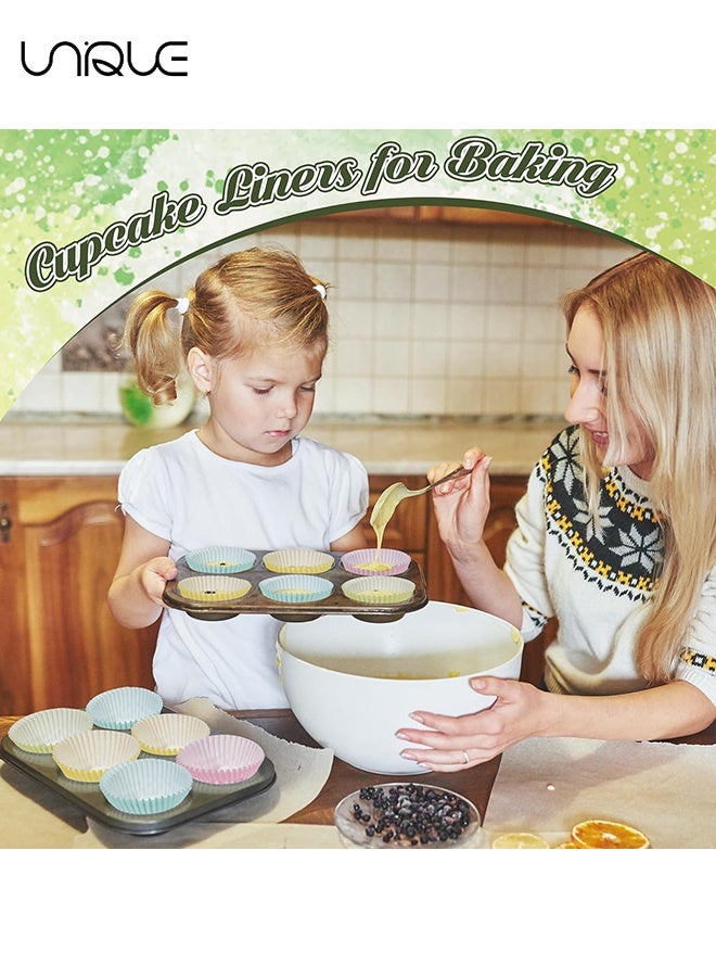 Unique 100Pcs Plaid Cupcake Liners - 4 Colors - Disposable Paper Cupcake Liners - Food Grade Baking Cups - Suitable for Baking, Desserts, Pastries, Weddings, Birthdays, Party Supplies - 7 x 5 x 3 cm - Image 4