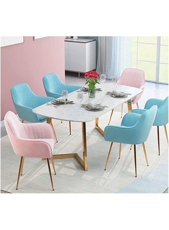 Poppins Home Poppins HOME Dining Room Chair Luxury Living room Chair Makeup Chair Multipurpose Chair Velvet Fabric with gold Legs (Beige)  - Image 2