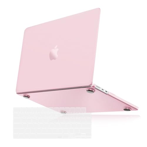Mosiso غطاء MOSISO فائق النحافة يغلق بسلاسة متوافق مع حافظة MacBook Air 13 بوصة طراز M5 M4 M3 M2 20262022 A3449 A3240 A3113 A2681 مجموعة 2 في 1 غلاف مضاد للبصمات للماك إير 136 وردي فاتح - Image 1