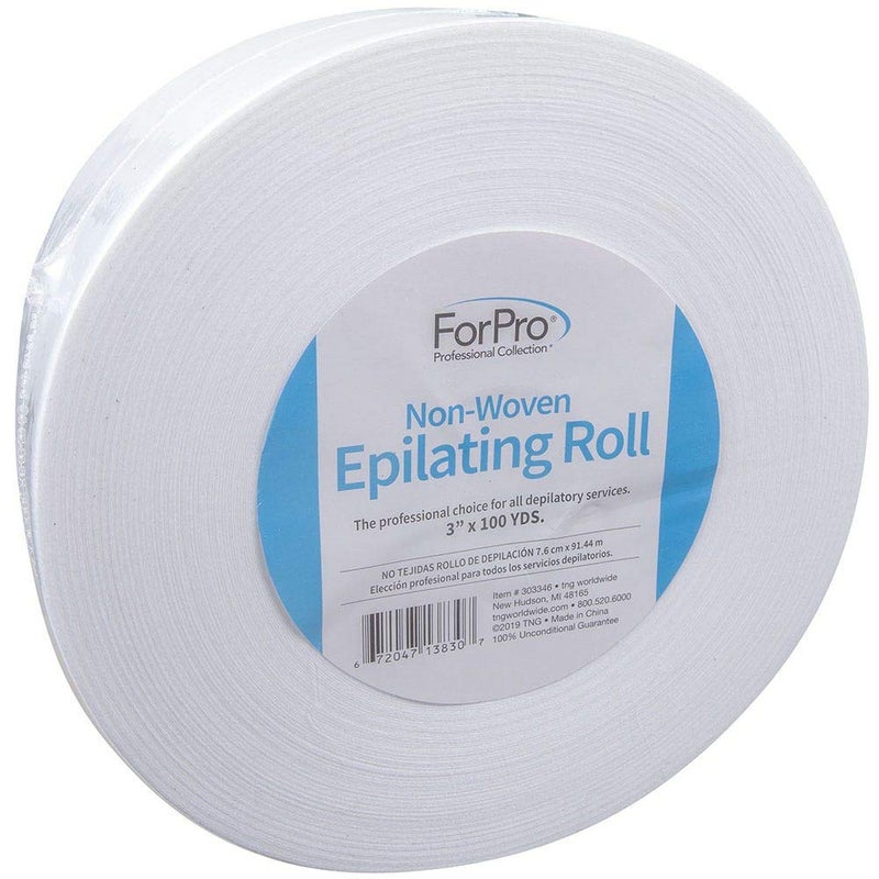 ForPro NonWoven Epilating Roll for Body and Facial Hair Removal TearResistant LintFree 3 x 100 Yards White