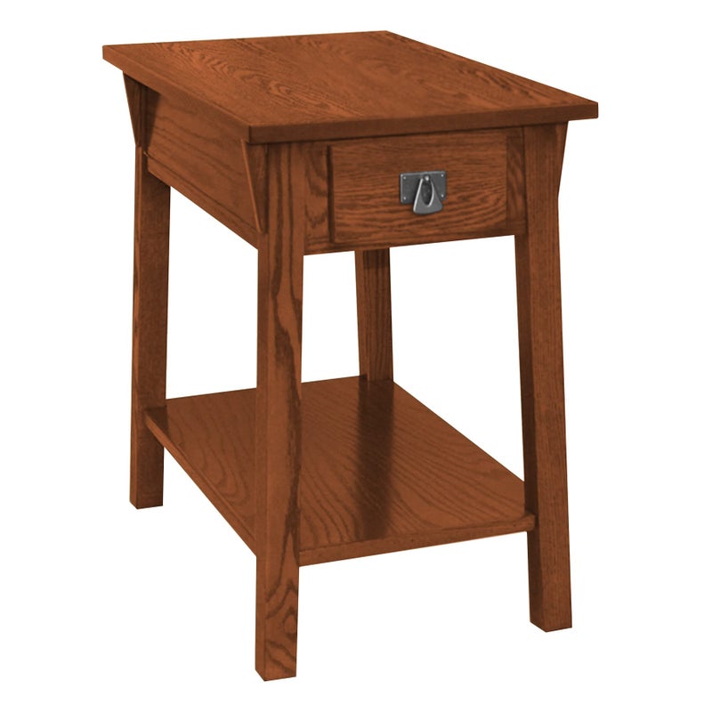 Leick Home Mission End Table Solid Wood 1 Storage Drawer Bottom Display Shelf Narrow EasyAssembly For Living RoomBedroom Russet 240 in L x 150 in W x 240 in H 9059RS