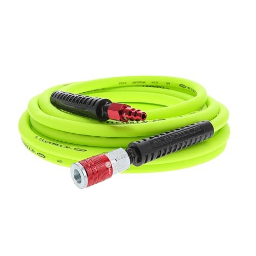 Flexzilla Air Hose with ColorConnex Industrial Type D Coupler and Plug, 1/4 in. x 25 ft., Heavy Duty, Lightweight, Hybrid, ZillaGreen - HFZ1425YW2-D - Image 1