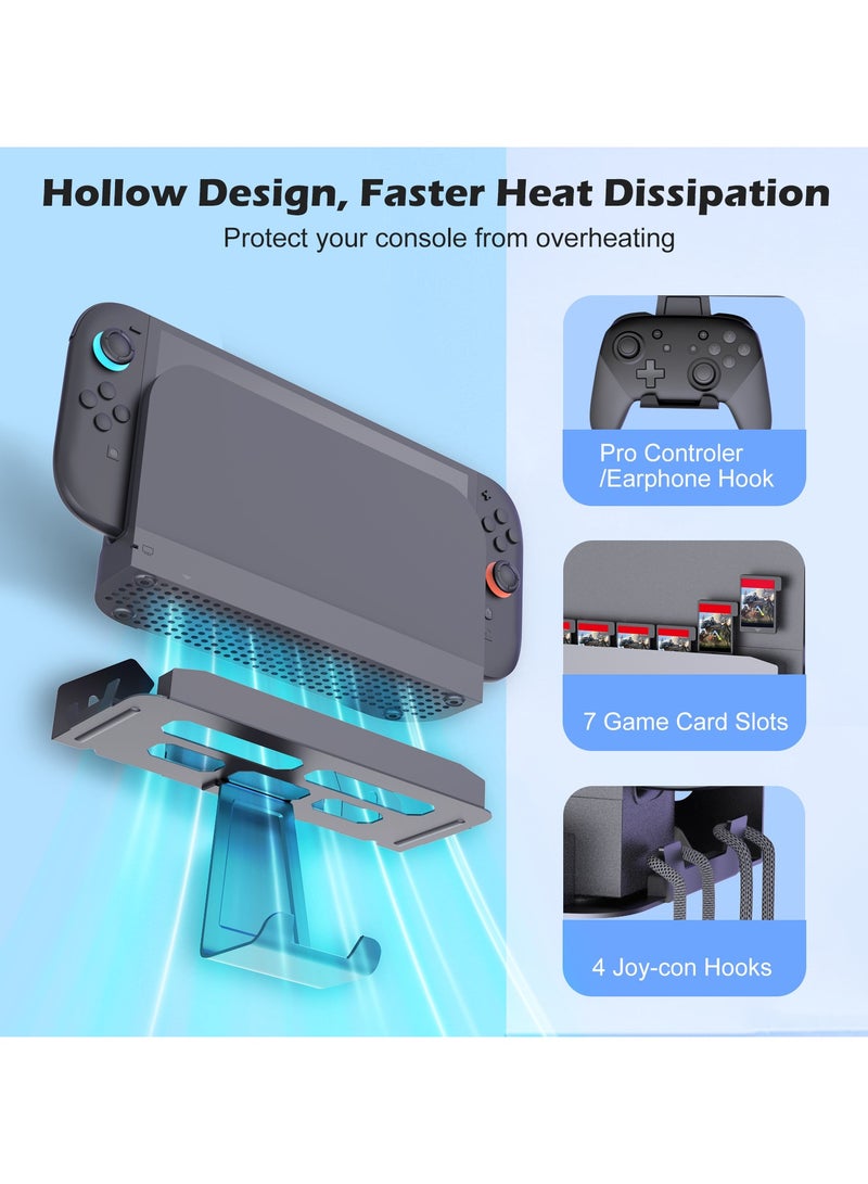 Switch2 Switch Oled Universal Wall Mounting Hardware Stand with Game Card Slot Holder Pro Controller Accessory - Image 2