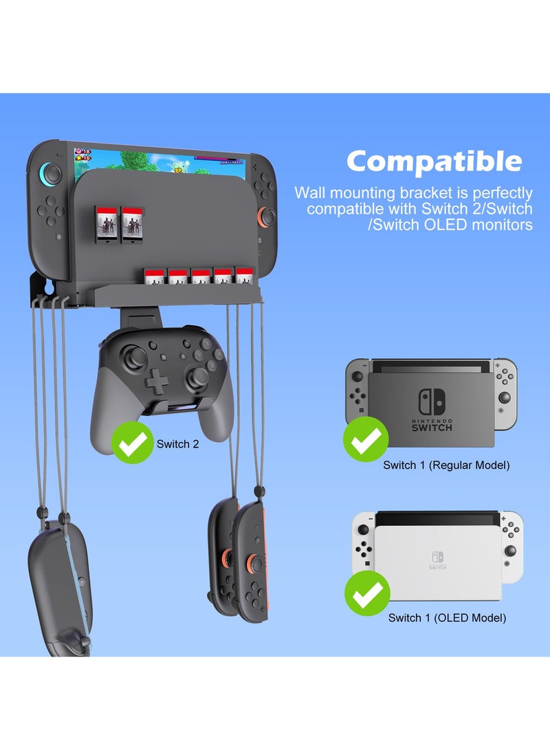 Switch2 Switch Oled Universal Wall Mounting Hardware Stand with Game Card Slot Holder Pro Controller Accessory - Image 5