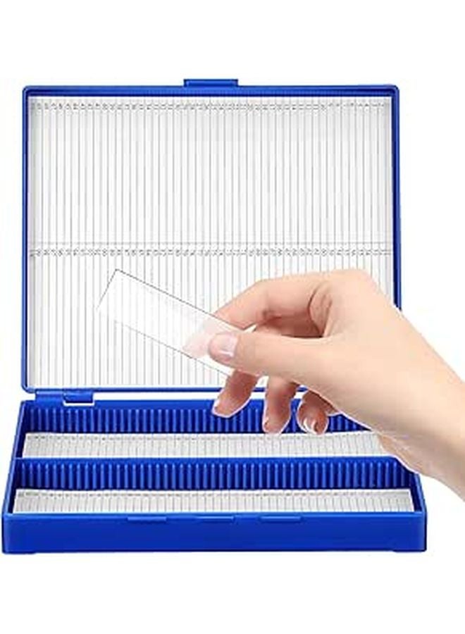 100 Capacity Plastic Microscope Slide Storage Box Organizer Case for Laboratory Scientific Educational Use - Image 1