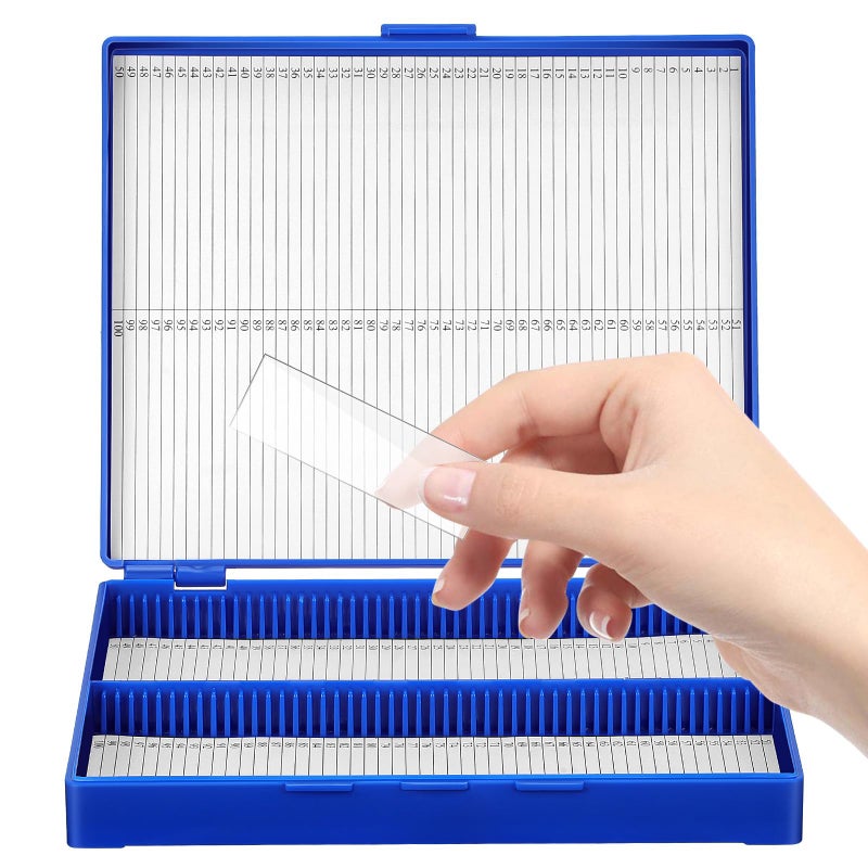 100 Capacity Plastic Microscope Slide Storage Box Organizer Case for Laboratory Scientific Educational Use - Image 2