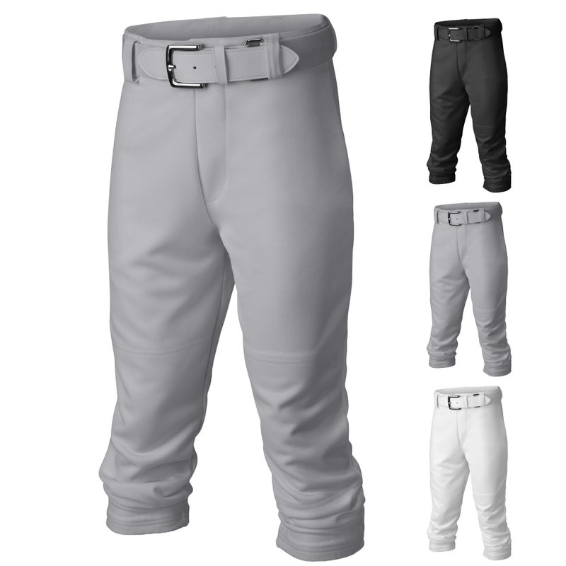 Easton | PRO+ Pull Up Baseball Pant | Youth | Full Length | Elastic Bottom | Youth Grey Y M - Image 5