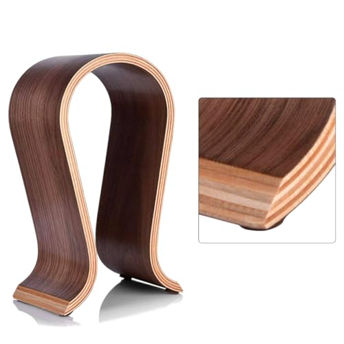 AUDIOCULAR Walnut Wood Universal Headphone Stand Holder | Stylish Organizer & Headphone Stand for Desk Display | Sleek Rubberized Base, Easy to Assemble Luxury Headphone Hanging Stand - Image 5