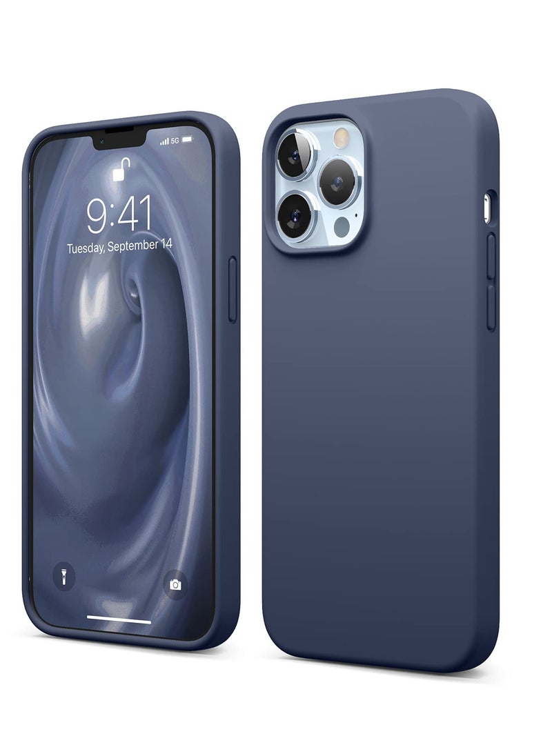 Generic - Compatible with iPhone 15 Pro Max Case 6.7", Slim Liquid Silicone 3 Layers Soft Gel Rubber Shockproof Protective Phone Case with Anti-Scratch Microfiber Lining (Blue) - Image 1